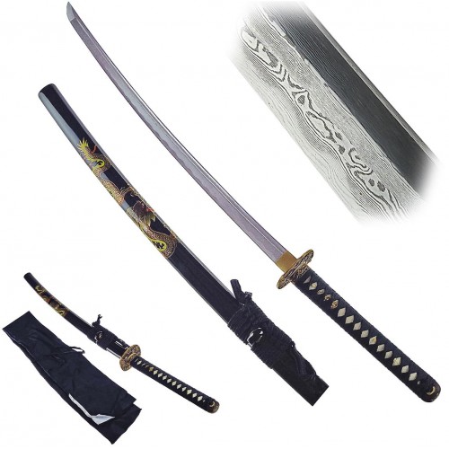 AF Zdobná damašková katana "DYNASTY OF SAMURAI"