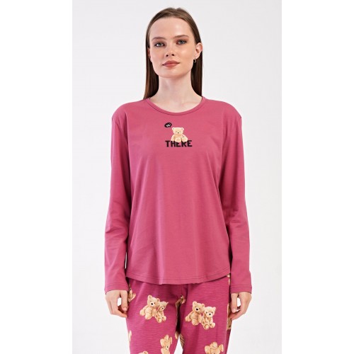 Dámské pyžamo dlouhé Pink bear