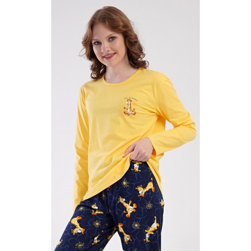 Dámské pyžamo dlouhé Žirafy