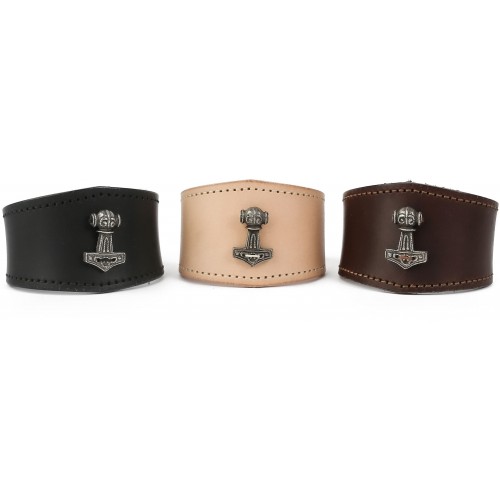 Kožený náramek s Thorovým kladivem