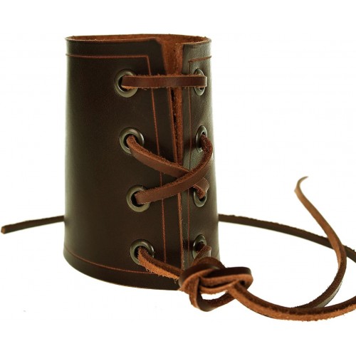 Kožený nátepník úzký, s kovovými dírkami