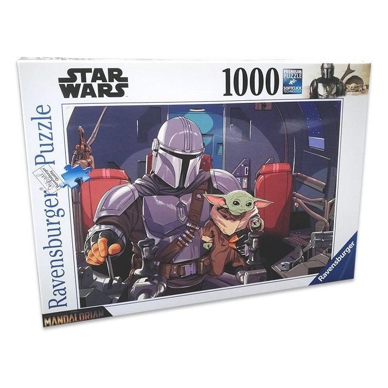 Puzzle Star Wars: Mandalorian a Baby Yoda, 1000 dílků