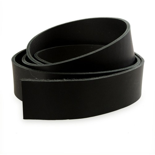 Hovězí kůže na opasek - černá, 4 cm