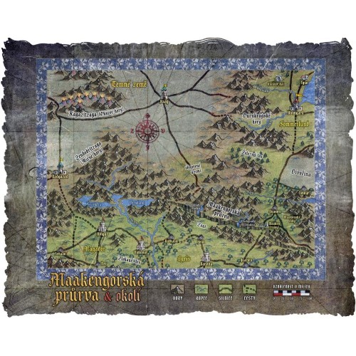 Mapa Maakengorské průrvy a okolí