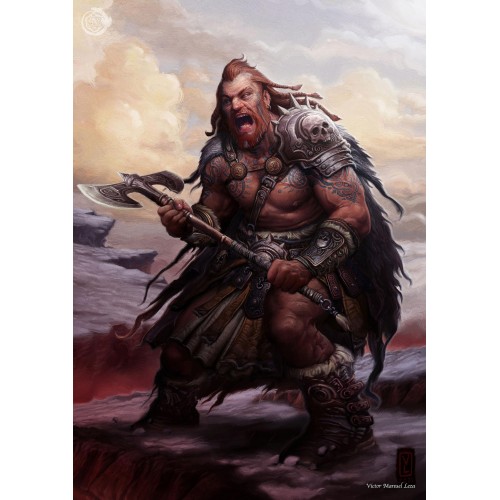 Plakát Jeskyně a draci - Člověk barbar