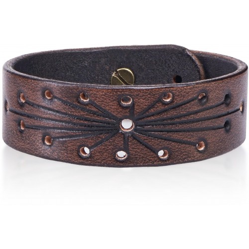 Kožený náramek Paprsek