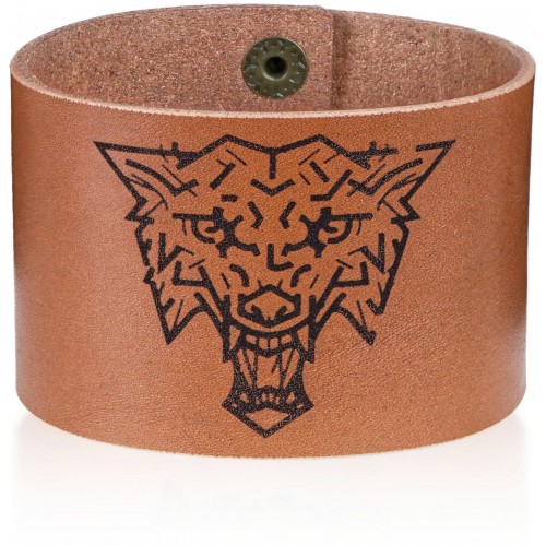 Kožený náramek Škola vlka